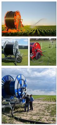 Système d'irrigation à puits linéaire pour petites machines agricoles modernes avec rouleau de tuyau de 90 cm de diamètre