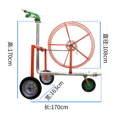 Camion d'irrigation agricole mobile, rouleaux de tuyaux de jardin et pulvérisateur de pistolet à pluie battante
