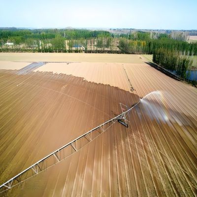Économie d'énergie et rigidité élevée Système d'irrigation pivoté central agricole pour les exploitations agricoles de 1 à 100 hectares Remorquage latéral mobile