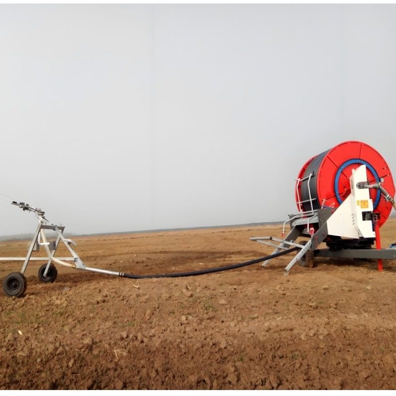 JP-75-300 Système d'irrigation agricole bobine de tuyau à vitesse réglable et pulvérisateur de pistolet de pluie pour machine d'irrigation métallique de voyage
